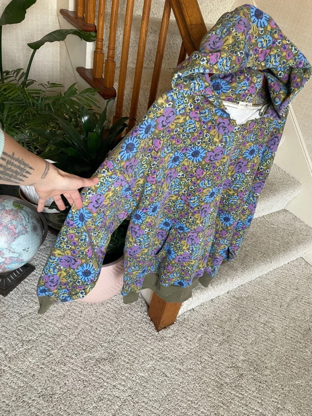 Natural Life Bohemian Oversized Floral Hoodie - Picture 6 of 14